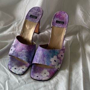 Stuart Weitzman Lavendar Floral Painted Heels
